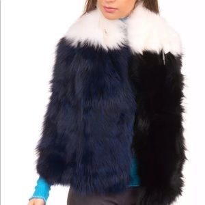 NWT pinko fox fur shawl scarf collar